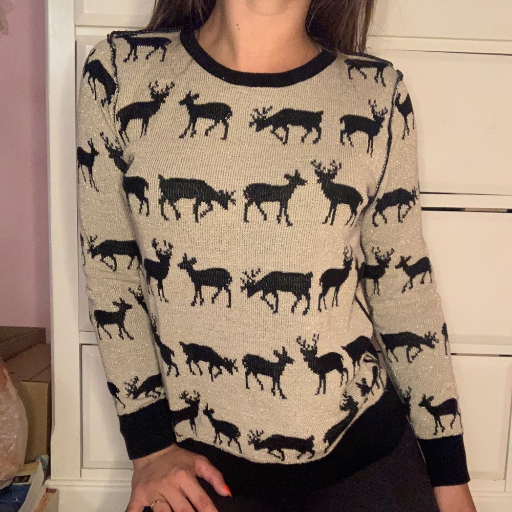 VINTAGE reversible reindeer sweater